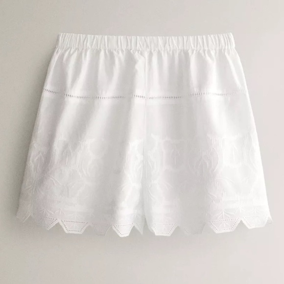 ZARA LACE SHORTS WITH HEMSTITCHING - Picture 1 of 5